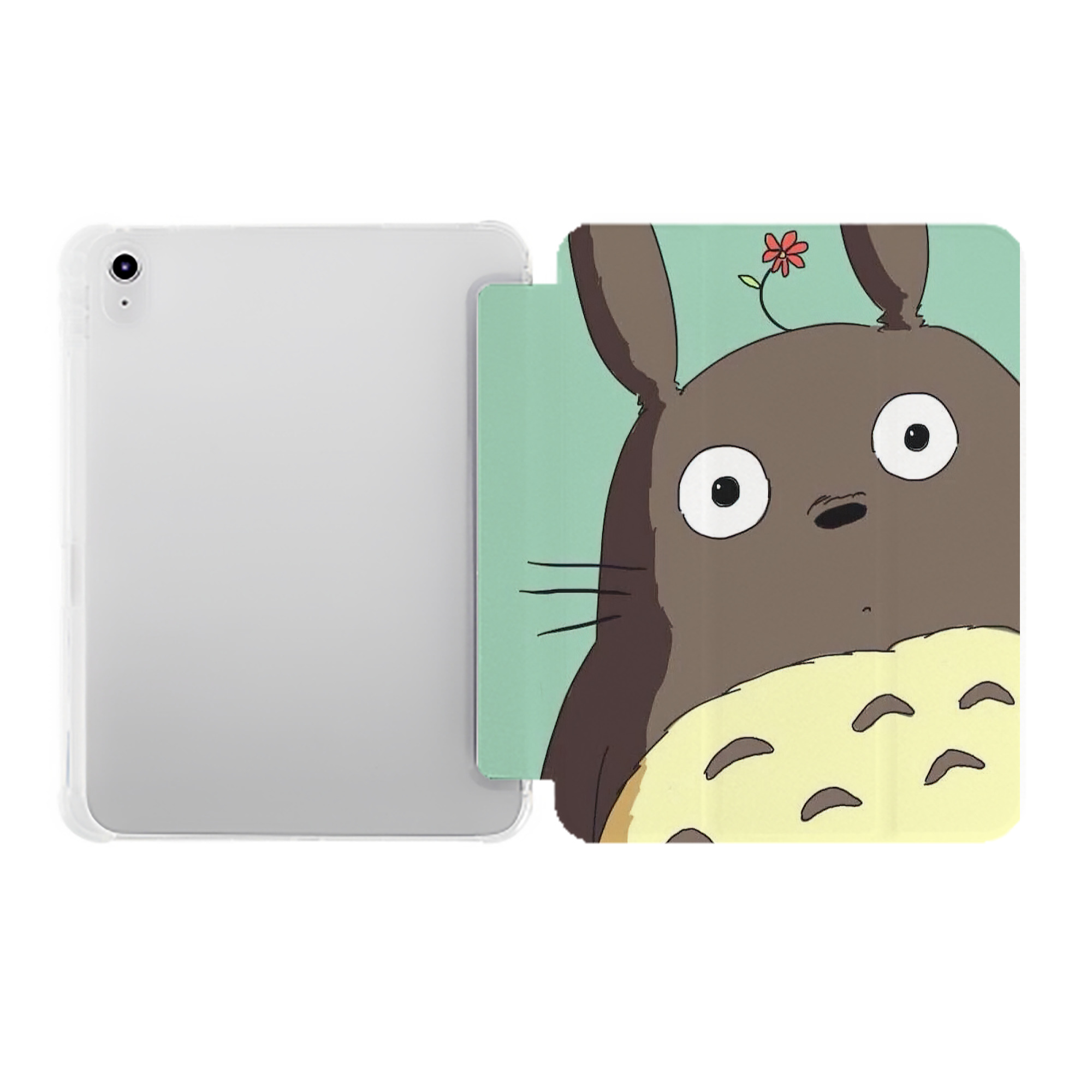 （画像用） となりのトトロ 草壁メイ 草壁サツキ My Neighbor Totoro Satsuki Kusakabe Mei Kusakabe IPad ケース ペン収納付き 三つ折りスタンド PUレザー×シリコン 対応機種9.5/10.5/10.9インチ